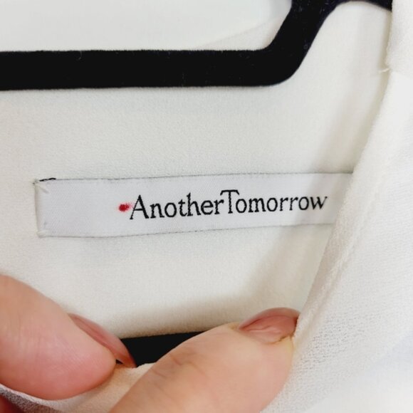 Another Tomorrow white crewneck blouse - Picture 6 of 9